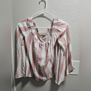 Shyanne Striped Top With Flared Sleeves